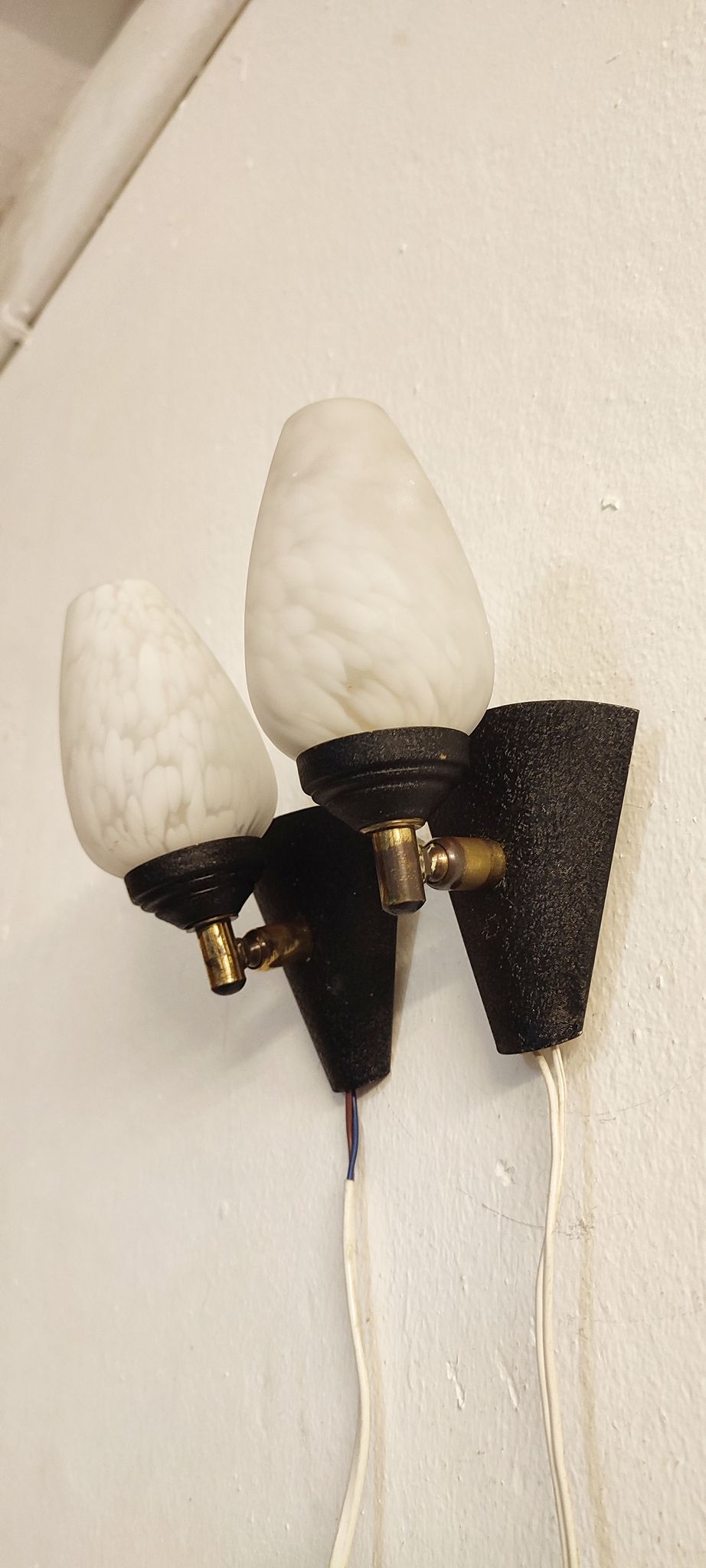 Metal and glass sconces. Spain, 1970s.
