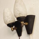 Metal and glass sconces. Spain, 1970s.