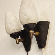 Metal and glass sconces. Spain, 1970s.