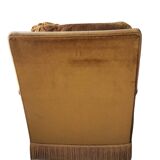 Pair of vintage gold velvet armchairs - excellent condition