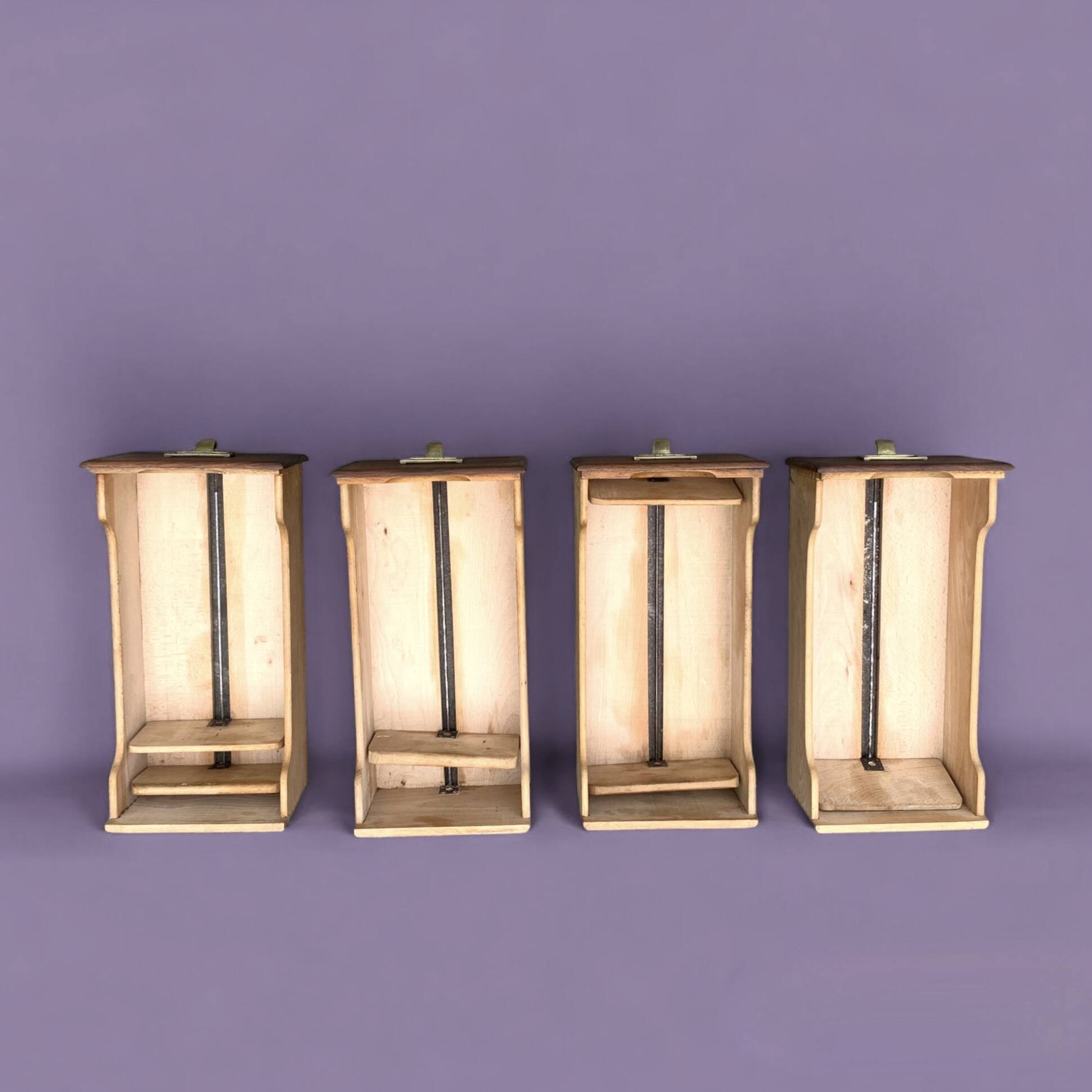 Old wooden desk cabinet - 4 drawers