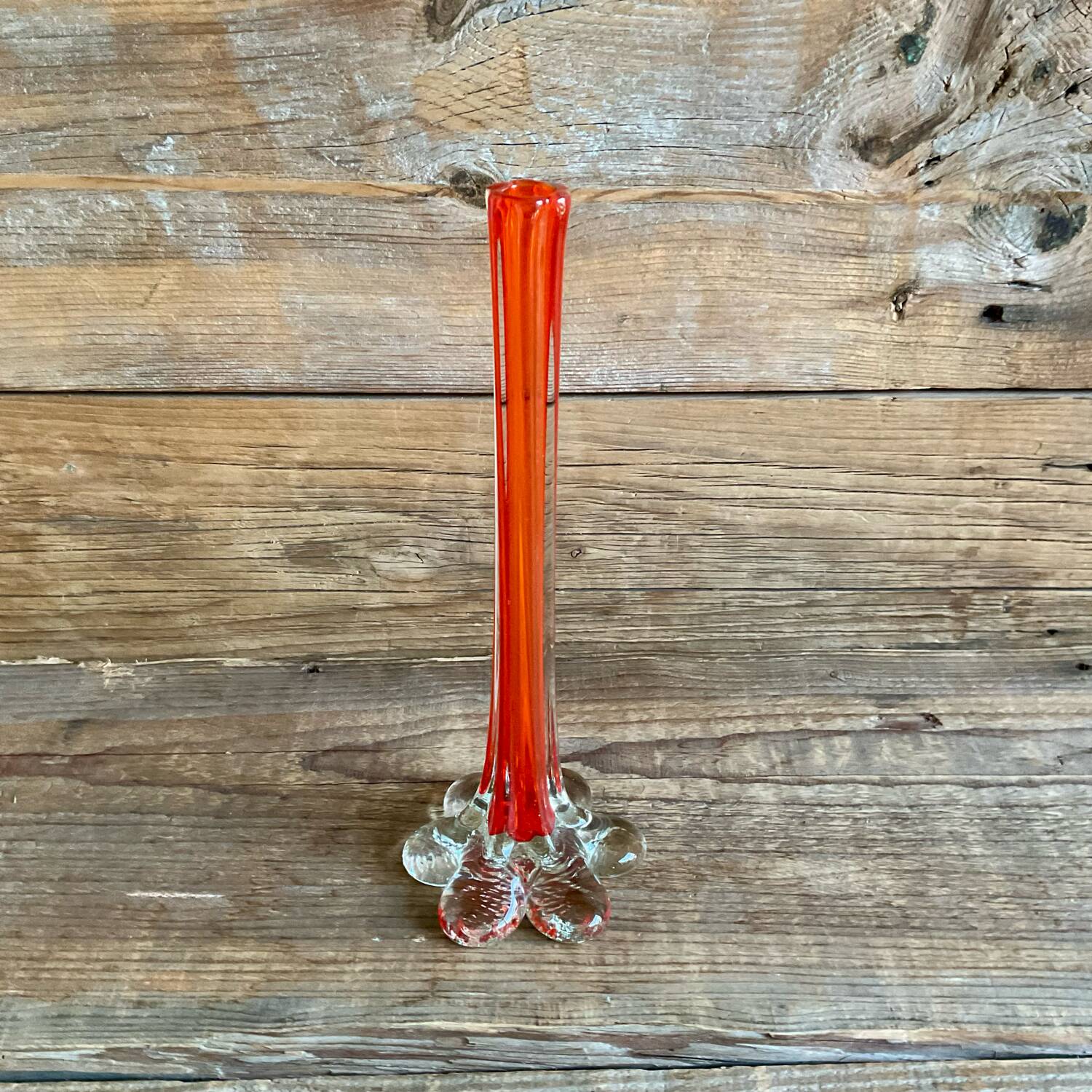 Orange blown glass vase