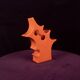 Abstract Orange Ceramic Sculptural Vase, Postmodern / Space Age, Italy, 1980