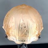 Important Art Deco Wrought Iron Lamp, by Bartelemie, France, Circa 1925