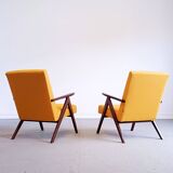 Mid Century Easy Chair Model B 310 Var in Yellow Tweed