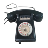 Téléphone ptt noir à cadran rotatif des années 1960