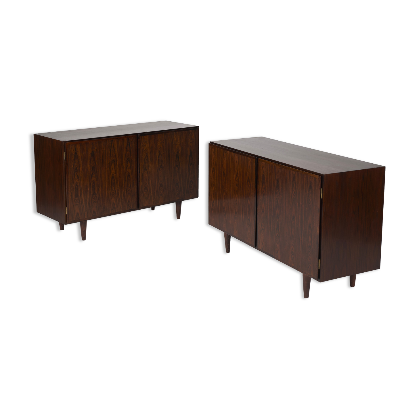 Pair of Scandinavian rosewood sideboard Omann Jun 1960s
