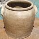 Old grease pot or confit in glazed rustic sandstone vase storage pencils brushes kitchen