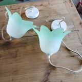 Pair of vintage tulip pendant lights