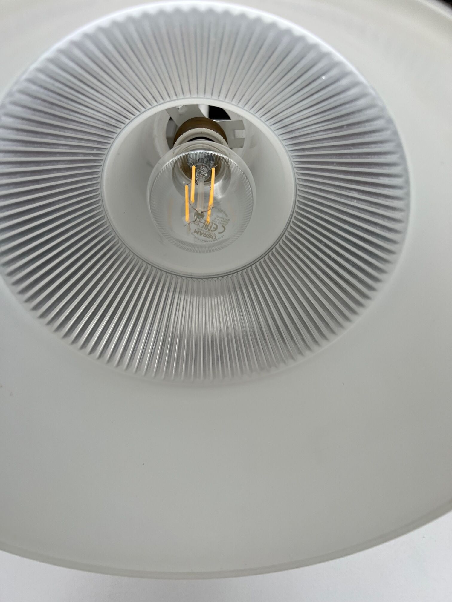 Holophane suspension en verre rv2 prismopal 1972  ø 24 cm