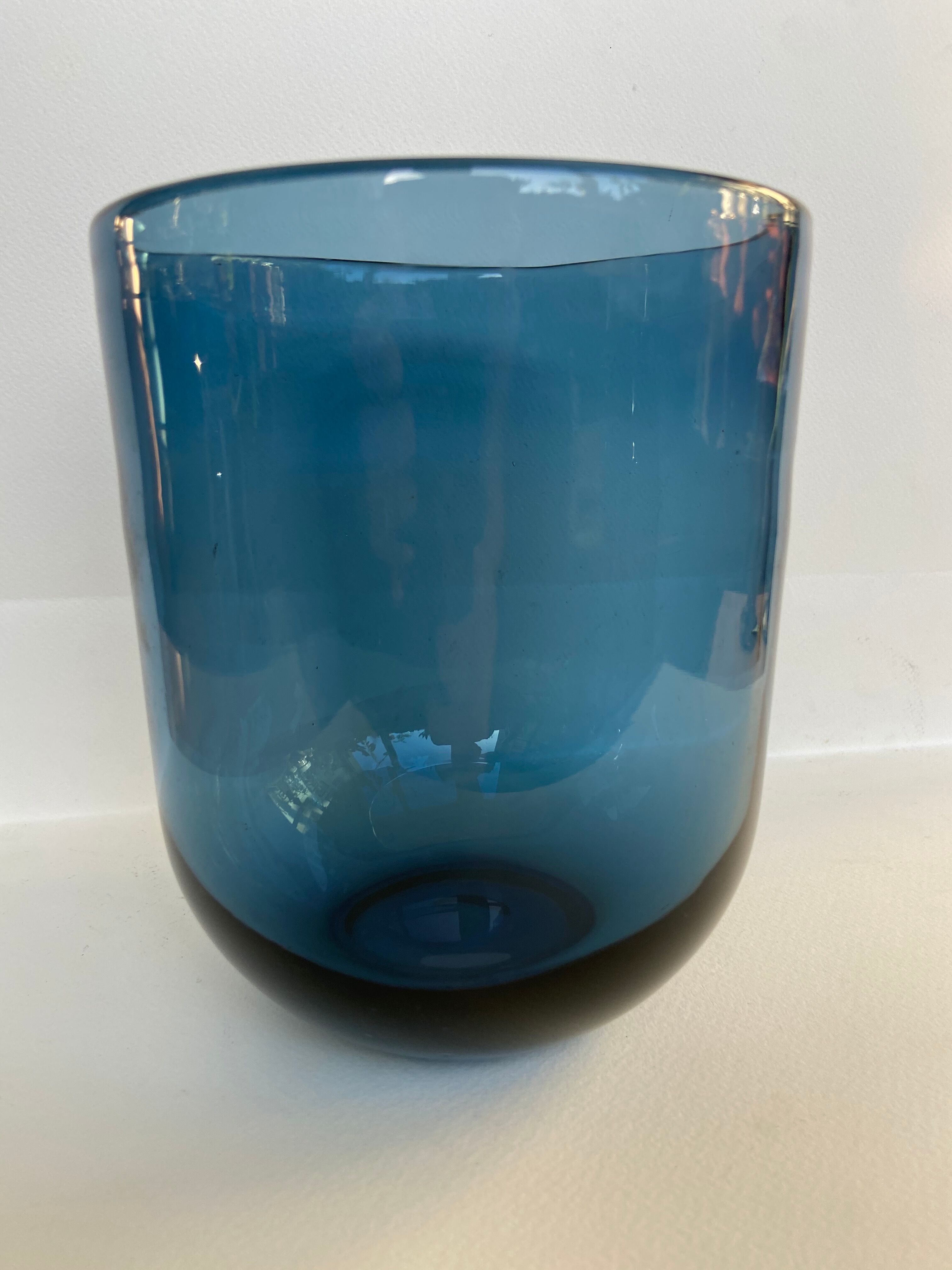 Blue glass vase