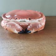 Vintage crab box in ceramic signed Caugant