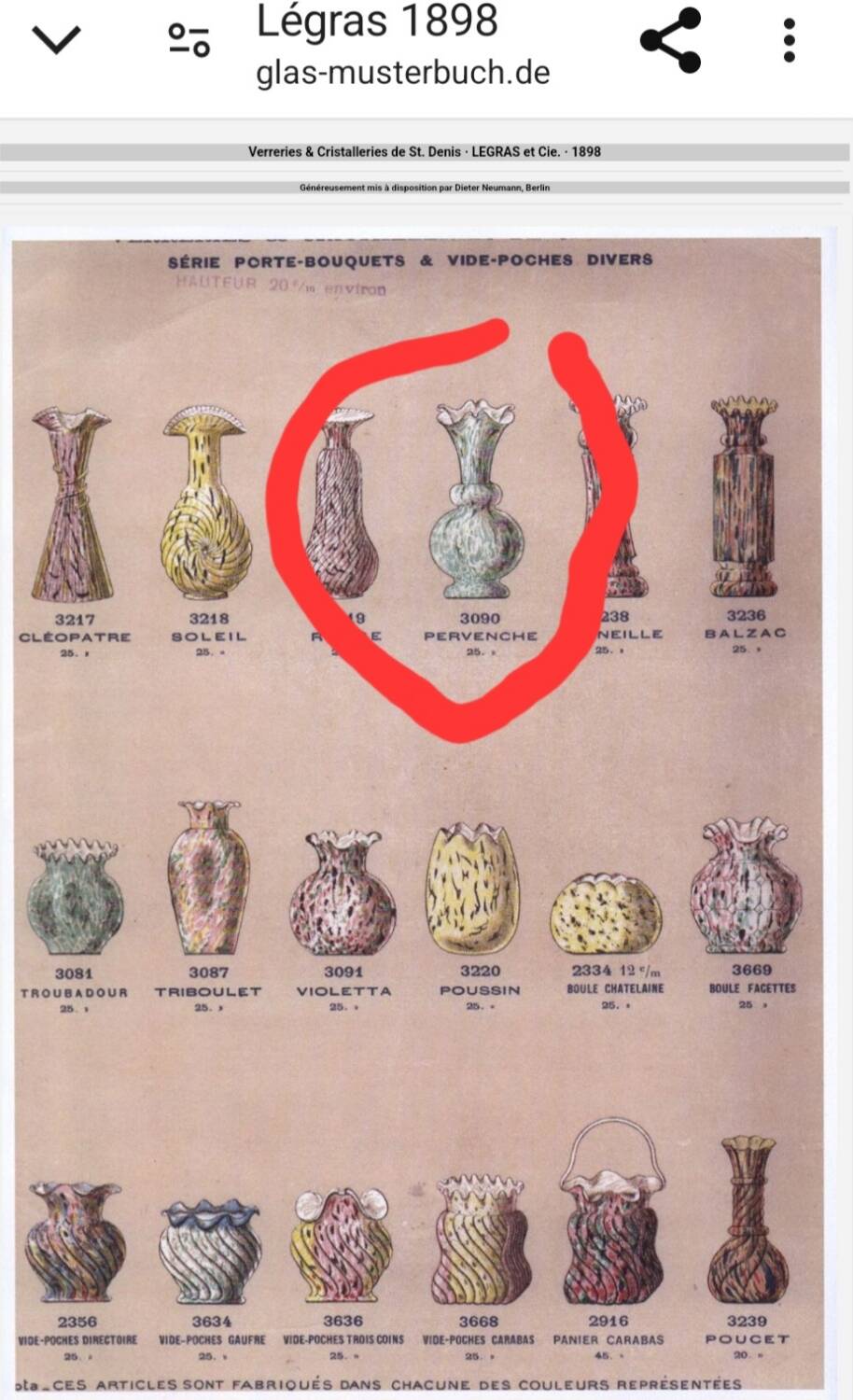 Paire de vases modèle Pervenche  Legras
