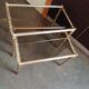 2 brass trundle tables bamboo style smoked glass 1960 1970