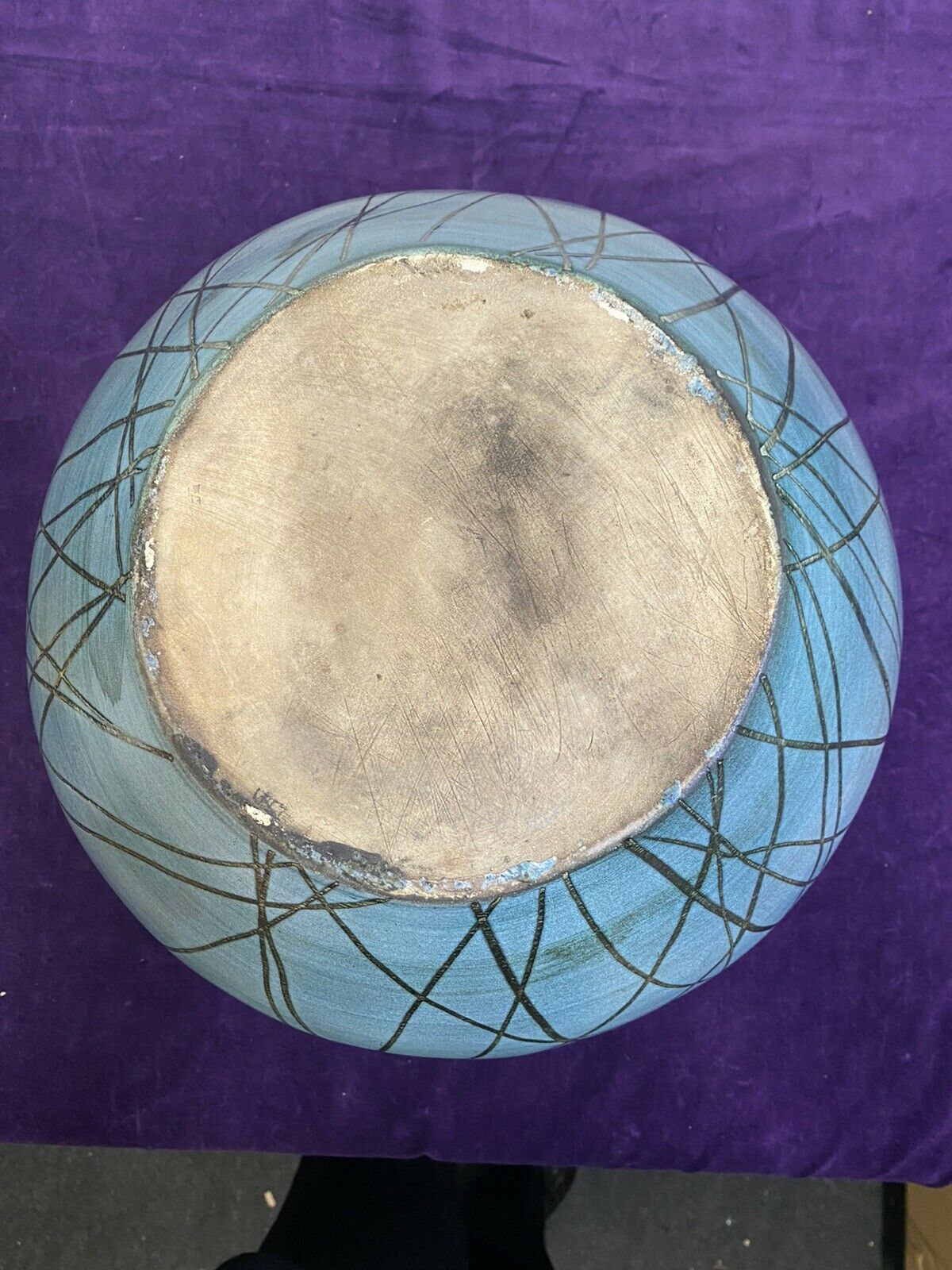 Vintage handle vase blue jeans Austruy Despinasse