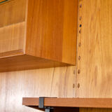 Modular wall system with panels Cado Poul Cadovius teak years 1959