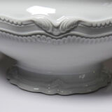 White fine porcelain soup tureen/vegetable dish from Limoges attributed to Barnardaud, vintage.