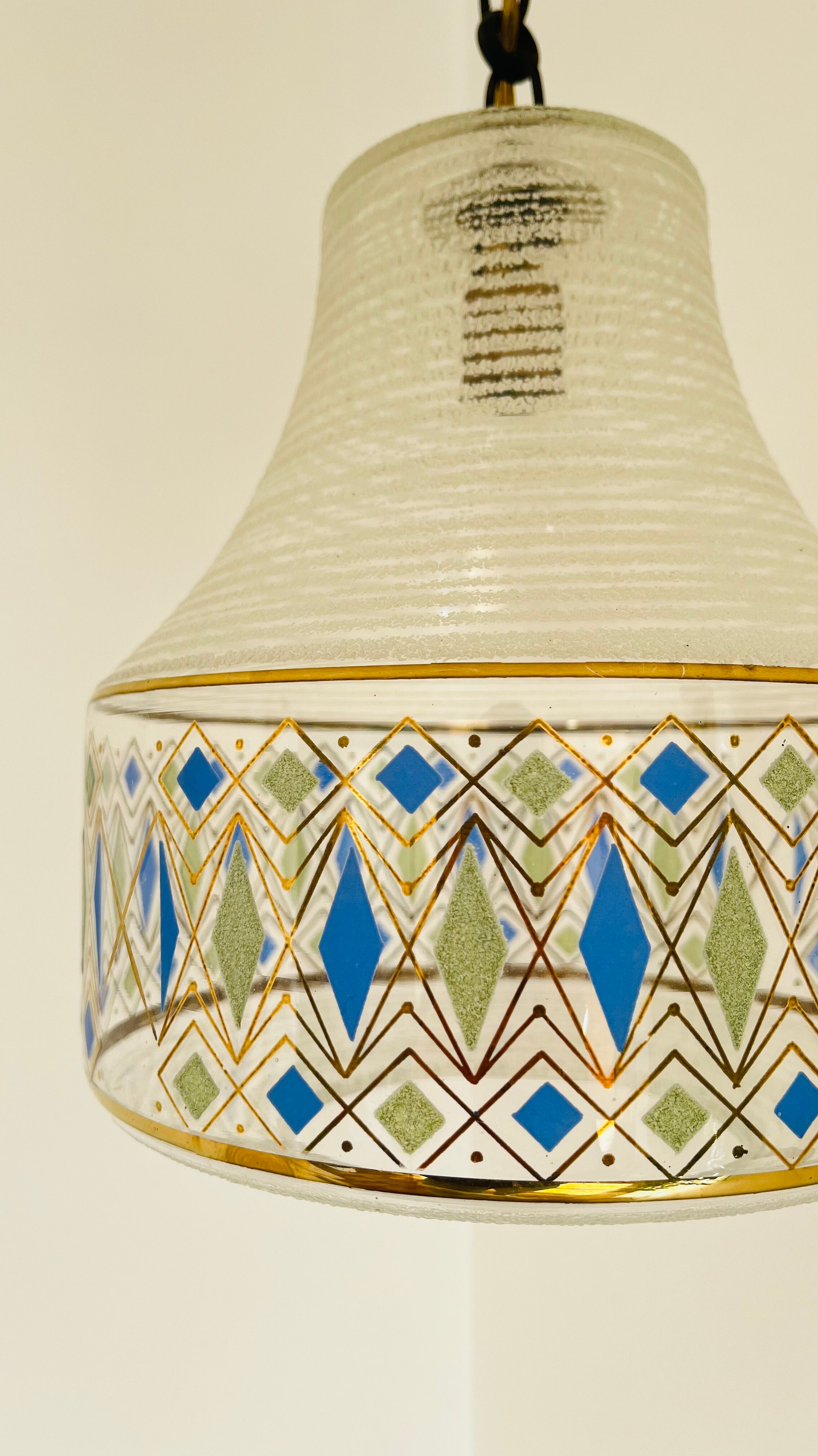 Vintage granite glass pendant lamp