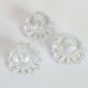 Lot of 3 vintage faceted crystal candle holders with flower base for slim candles.