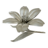 Cendrier fleur en métal argenté années 60 70