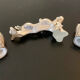 Duo of salt shaker and pepper owl shape in metal
