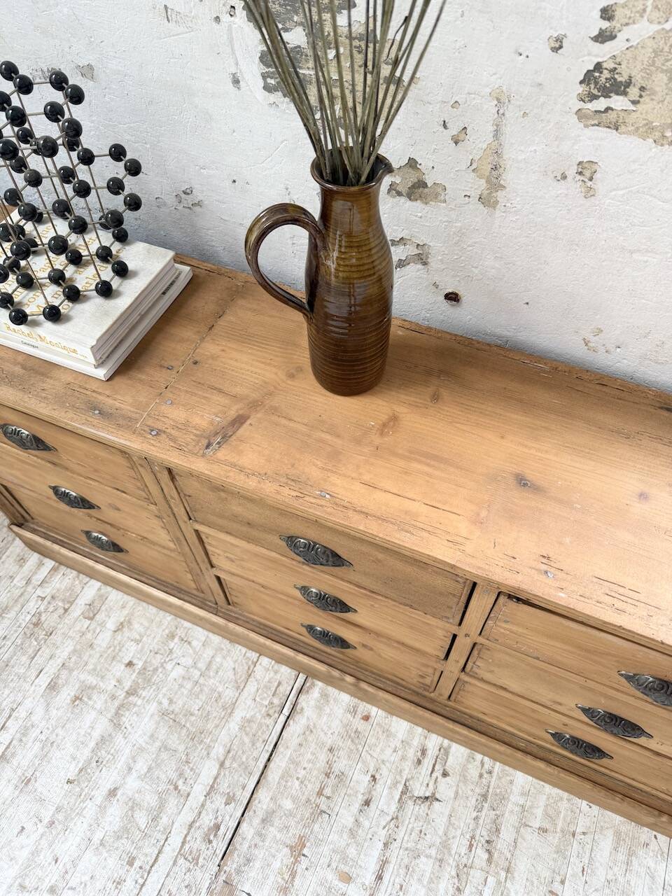 Pine craft cabinet with drawers