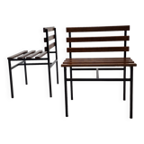 Set of 2 benches in teak, italy, 1960s