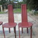 Série de 4 chaises en cuir, design italien, années 60