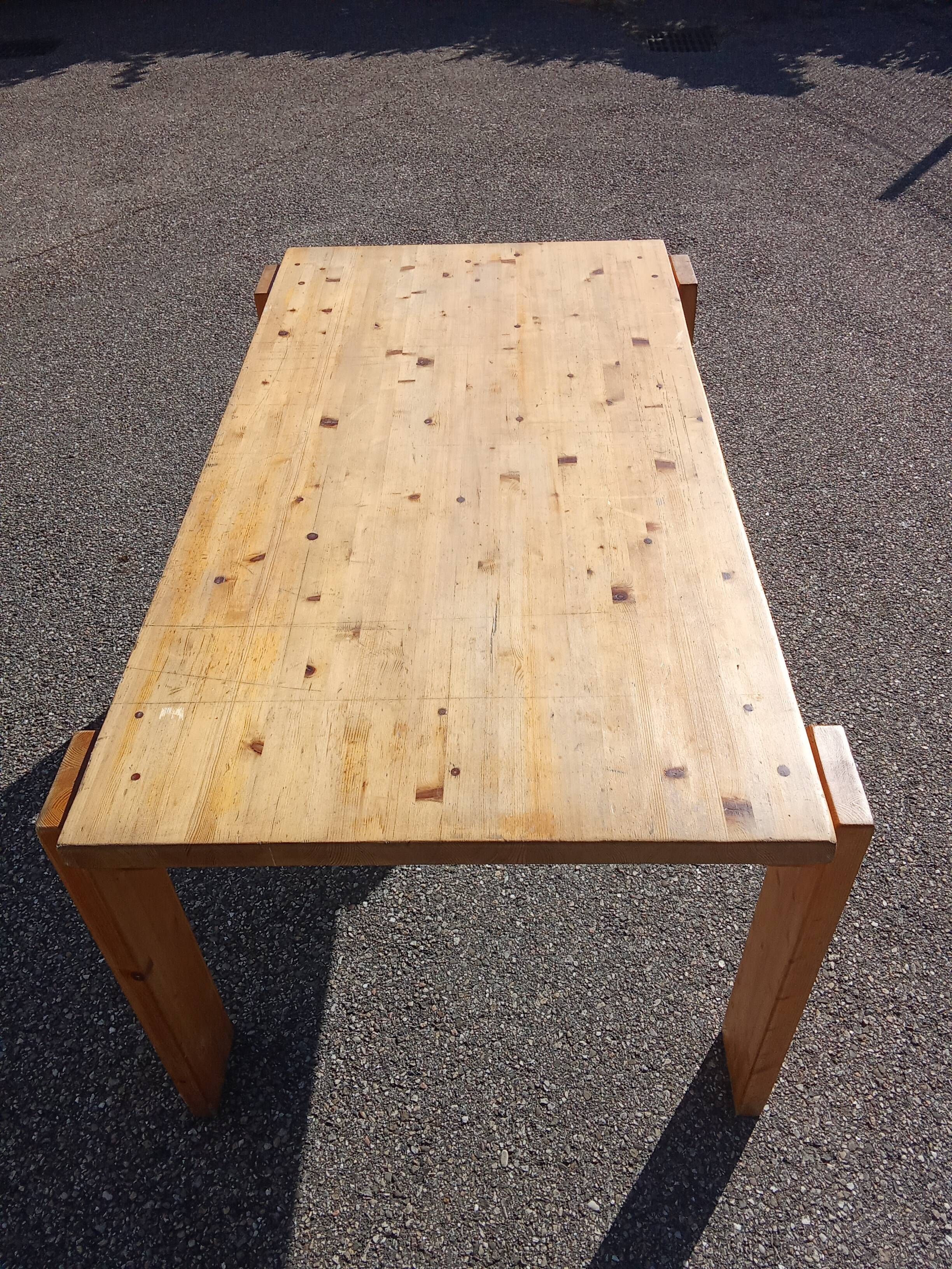 Brutalist style pine table from the 1970s.