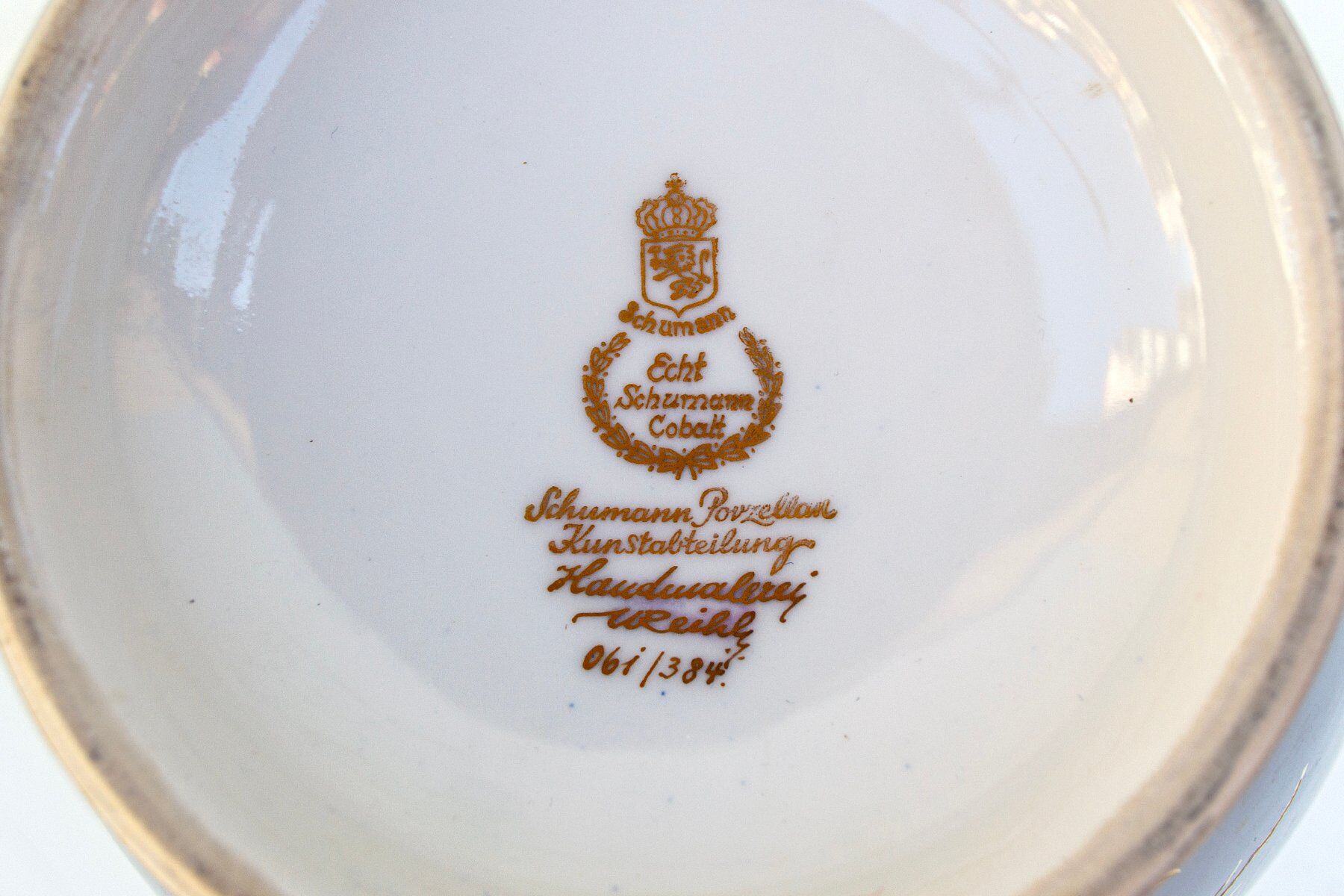 Vase n° 61/384 en porcelaine cobalt de Schumann, Allemagne, années 60