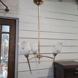 Gilded metal chandelier from the 60s