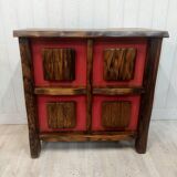 Brutalist bar counter in solid elm
