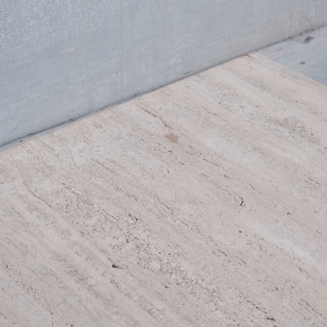 Two tier mid-century travertine coffee table