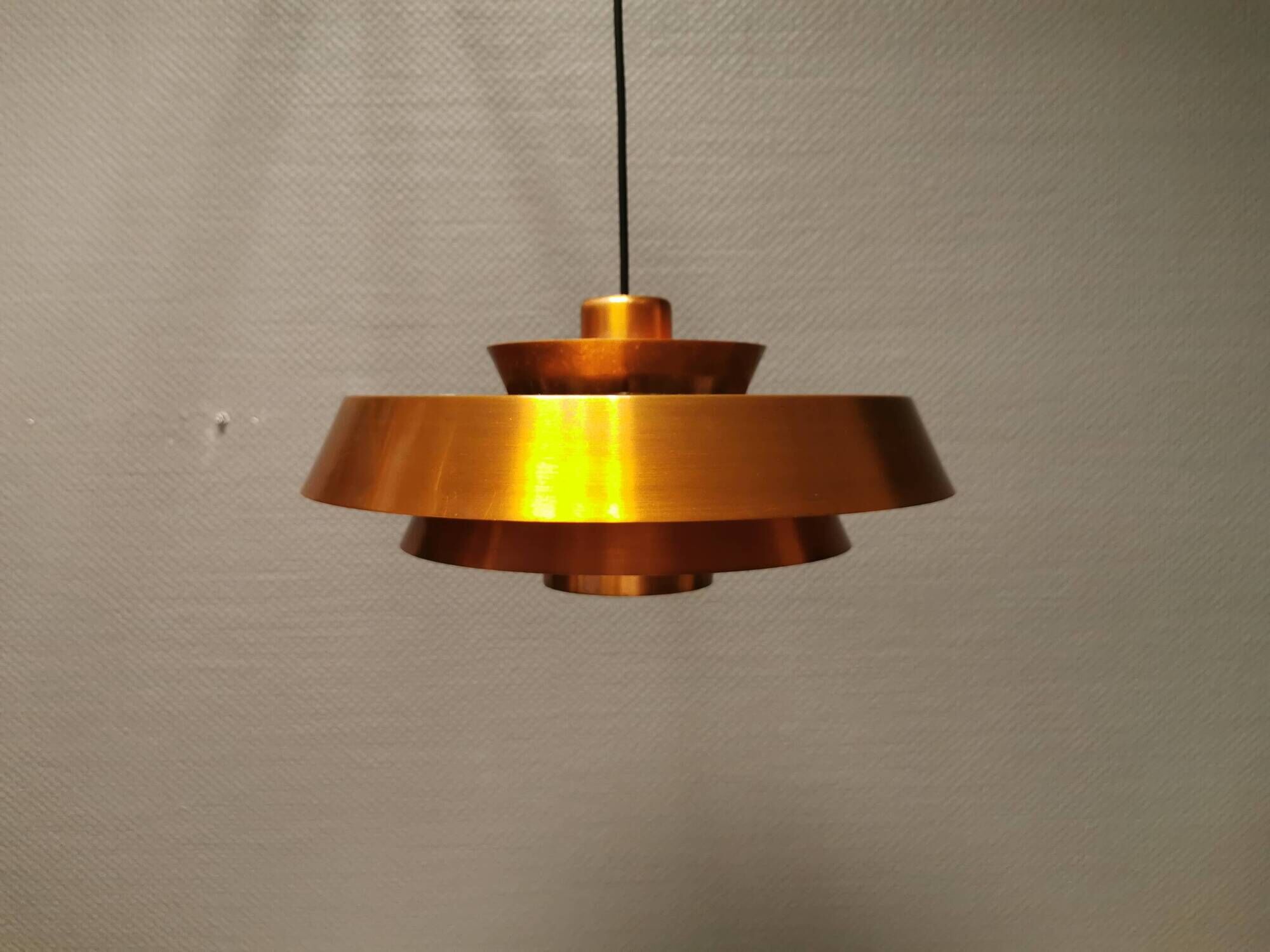 Hanging lamp model ‘Nova’ designed by Jo Hammerborg for Danish Fog&Mørup 1963 in copper