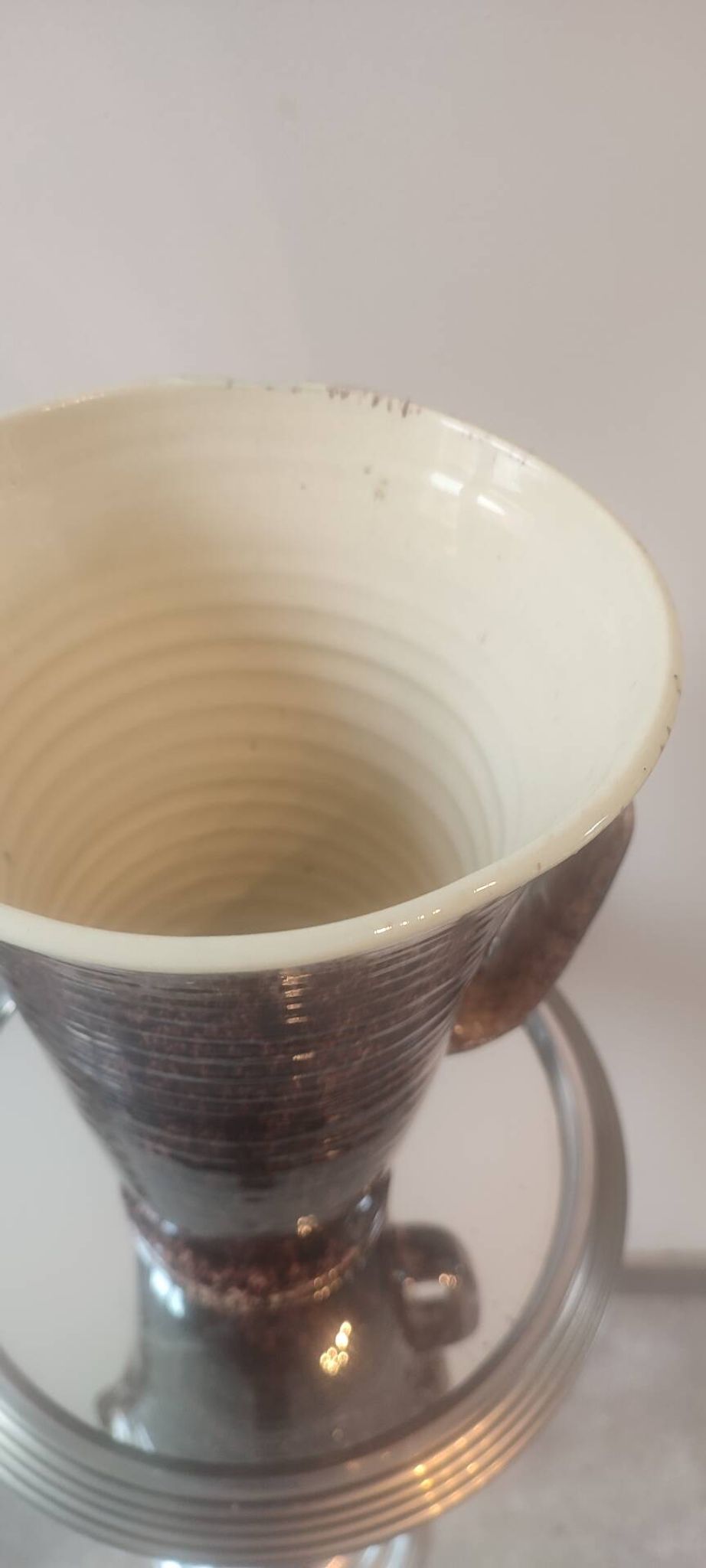 Large conical pitcher vase Accolay ceramics