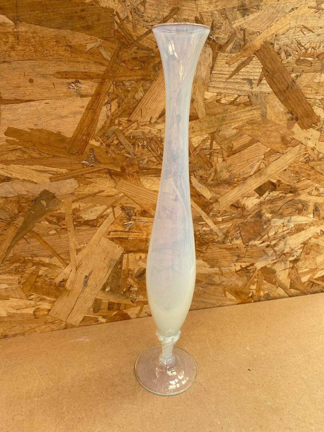 Antique White Opaline Soliflore Vase With Vintage Reflections