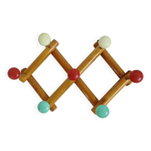 Wall coat rack, accordion, 8 hooks, 50s-60s