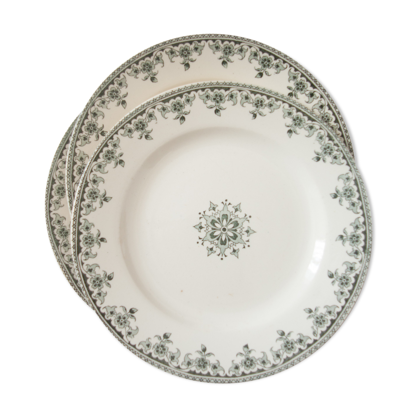 Suite of 9 old dessert plates