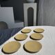 Set of 6 genuine natural stoneware dessert plates D20.5
