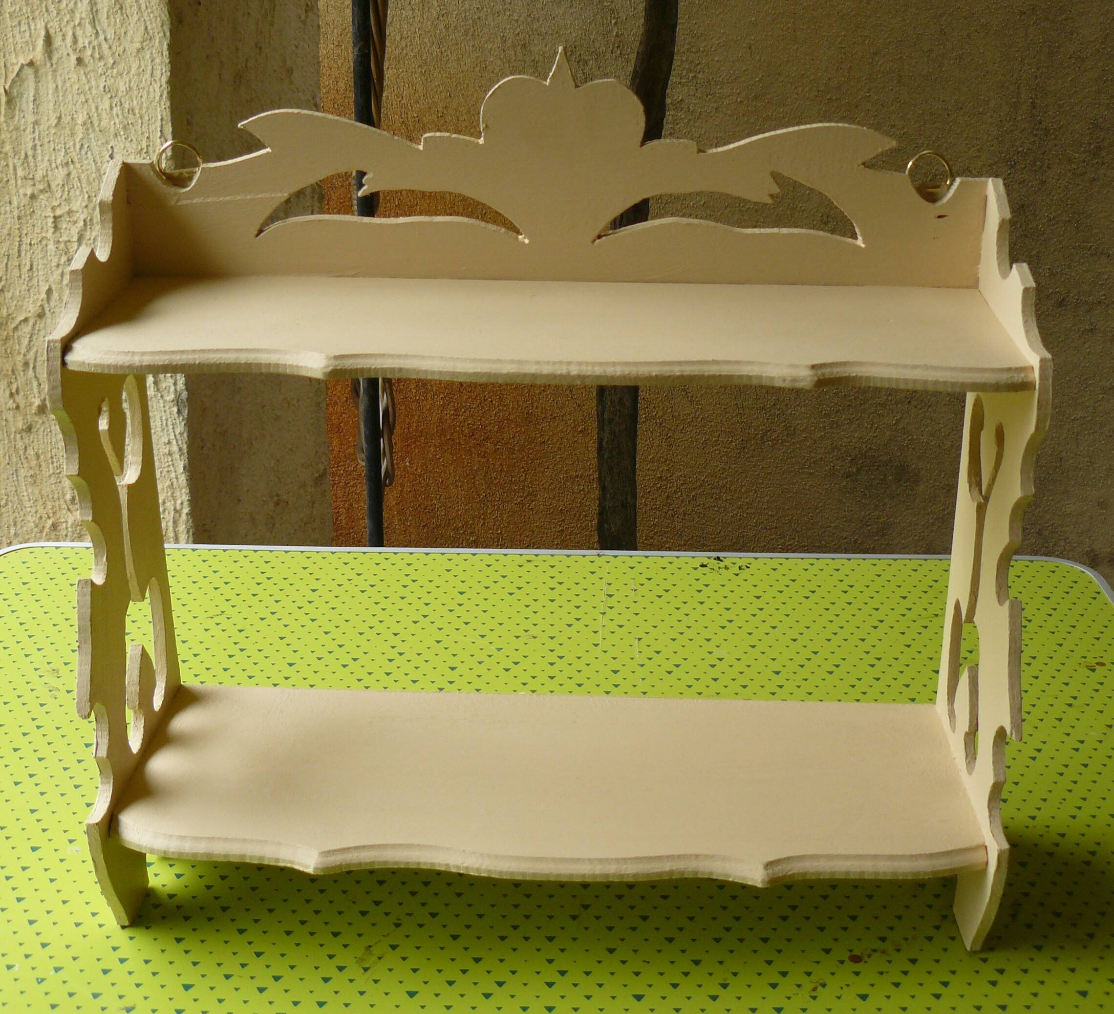 Art deco wooden shelf