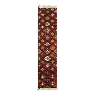 Tapis kilim vintage Herki tissé à la main en Turquie 84 cm x 345 cm