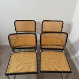 Set of 4 Marcel Breuer Cesca chairs made in Italy.