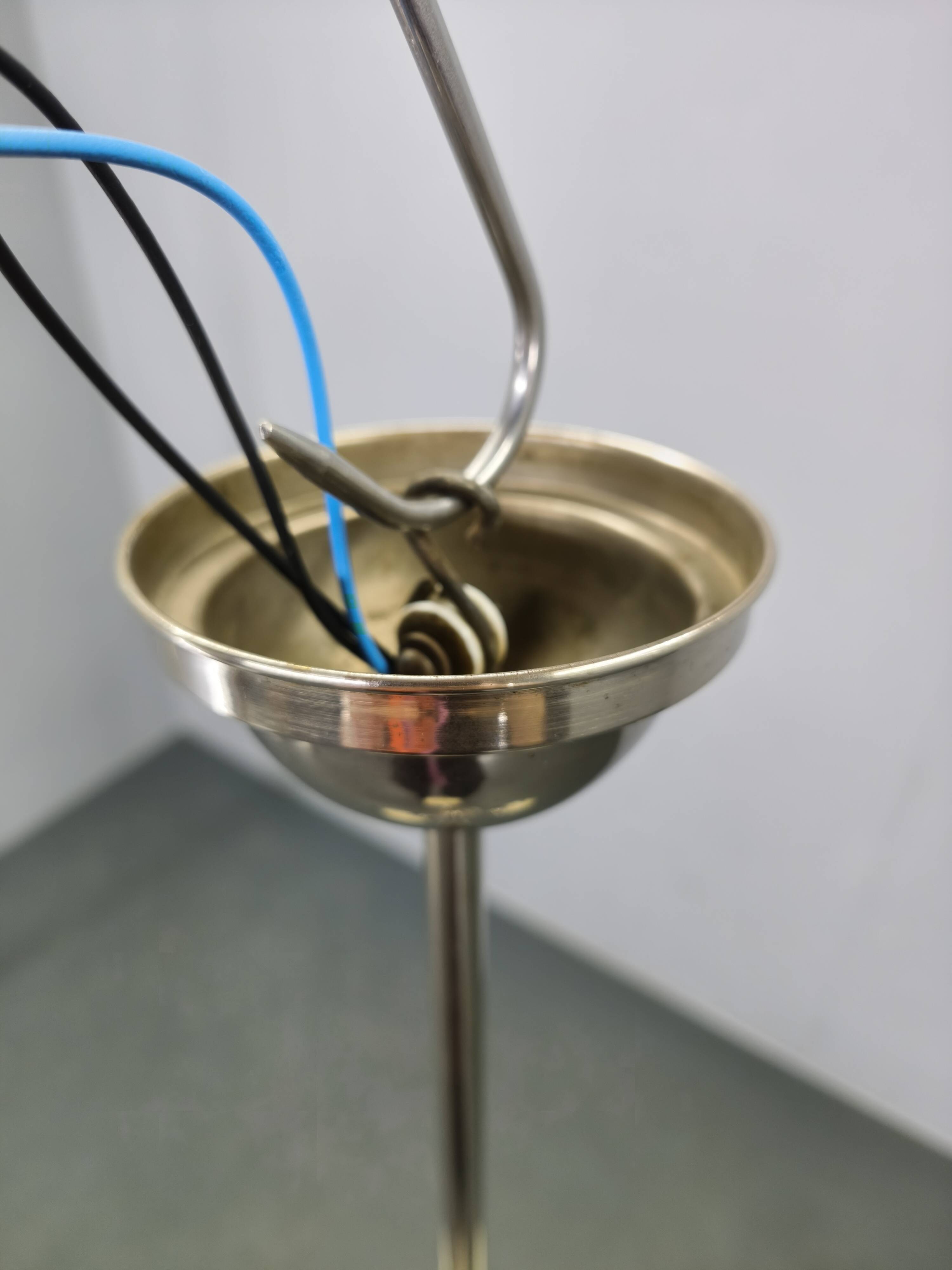 Bauhaus Globe Chandelier Czechoslovakia 1930s Chrome Pendant