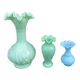 Three Art Deco opaline vases