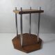 Table d'appoint design scandinave teck et acier chromé vintage