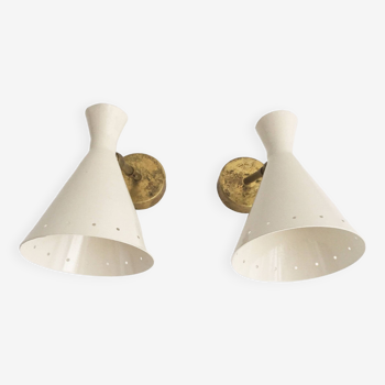 Pair of Italian design wall lights 1950