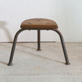 Wooden and tripod metal stool
