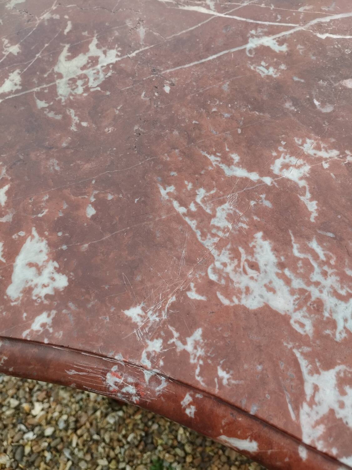 Louis xv style marble top marquetry chest of drawers