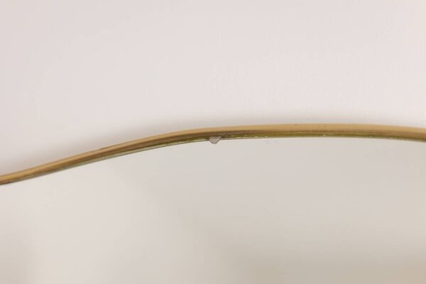 Paire de miroirs style Gio Ponti, cerclage en laiton, années 80