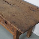 Table d'Appoint / Console Antique de Ferme Rustique Espagnole en Châtaignier, 18ème Siècle